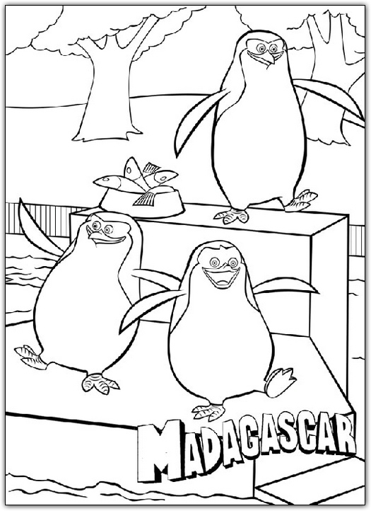 coloriage les pingouins de madagascar